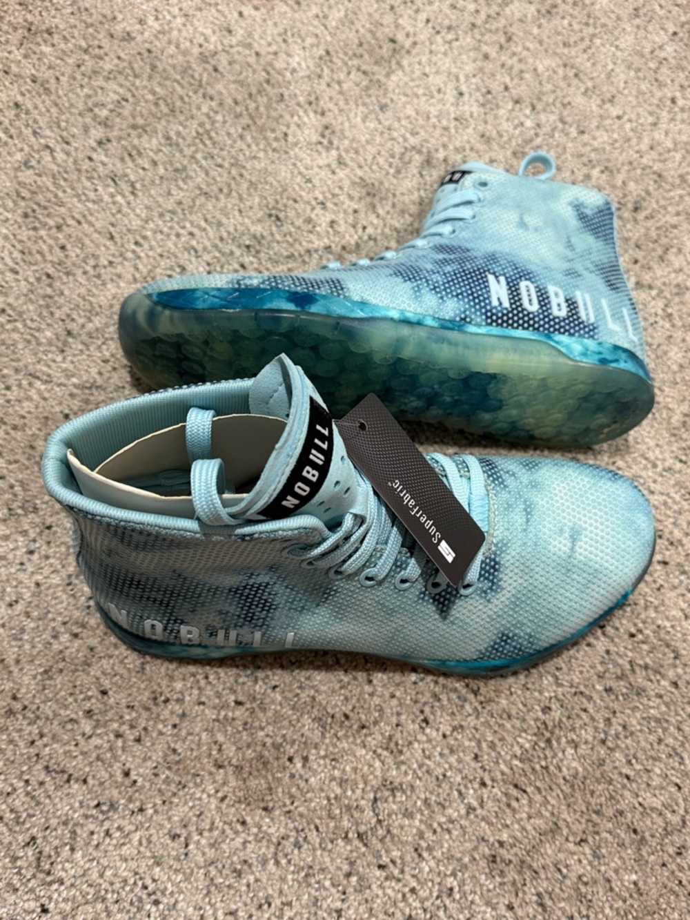 NOBULL NWT Aqua Teal High-Top Trainer Shoes - Picture 2 of 5